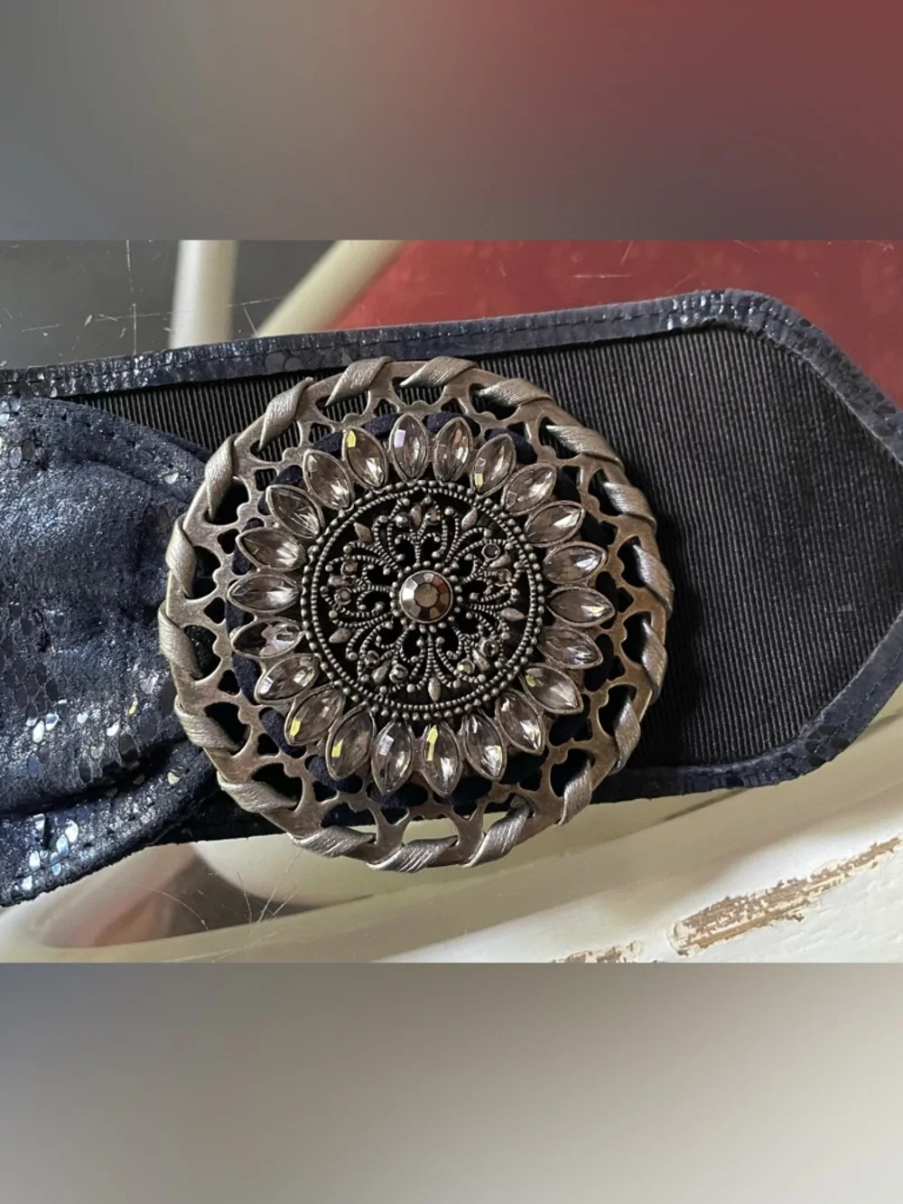 Chicos Navy Leather Belt - Picture 3 of 6